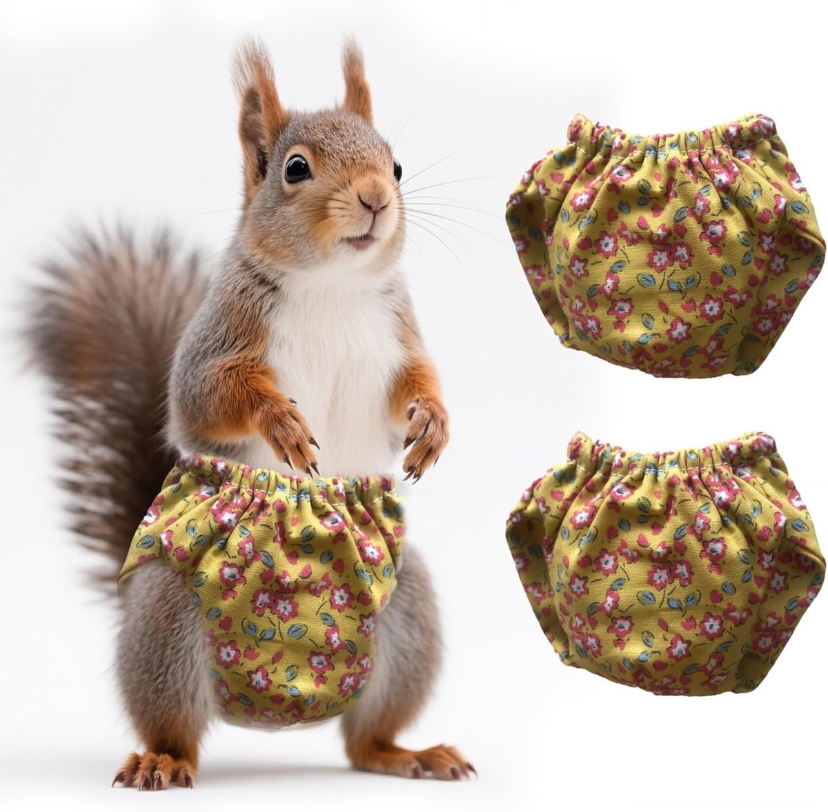 2 Stuks Wasbare Diapers voor Kleine Huisdieren, Verstelbare Luiers voor Suikereekhoorns en Cavia's, Ideaal voor Klimmen en Comfortabel Gebruik