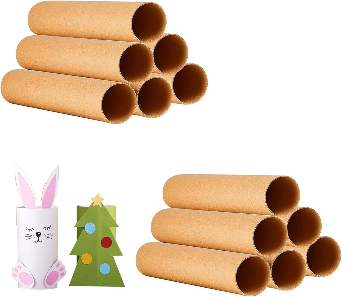 Ronde Kartonnen Buizen voor Creatieve Projecten, 12 Stuks, Ideaal voor Knutselen, Kinderkunst en DIY Activiteiten, 40 x 3,5 cm en 40 x 4,5 cm