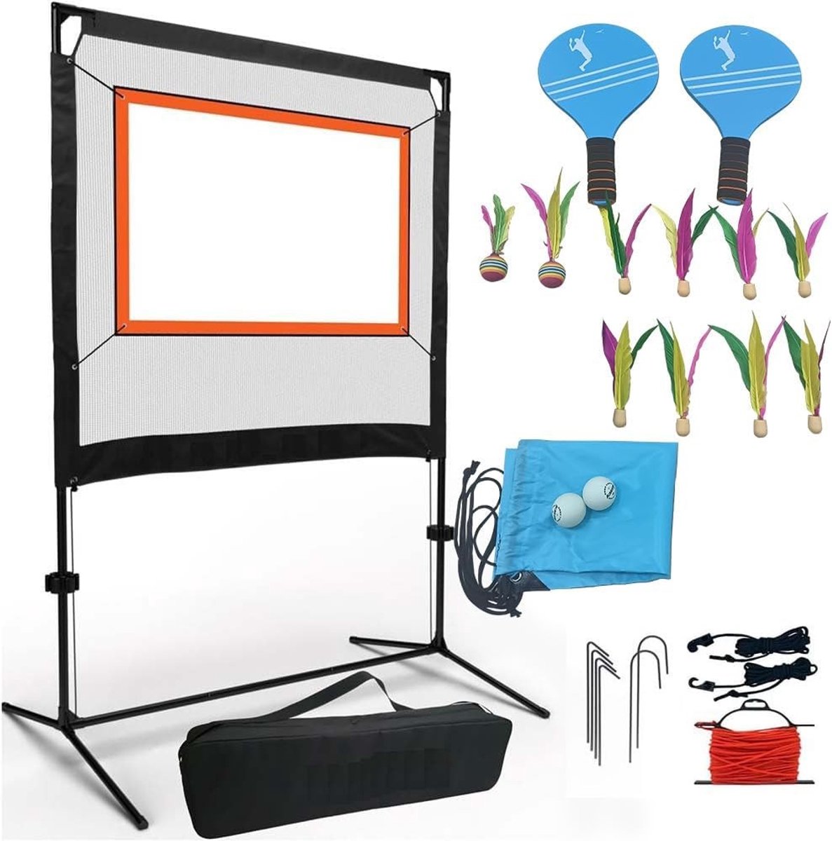 Veelzijdig speelsysteem voor het gezin, badmintonspel voor binnen en buiten, ideaal voor evenementen, picknicks en tuinplezier