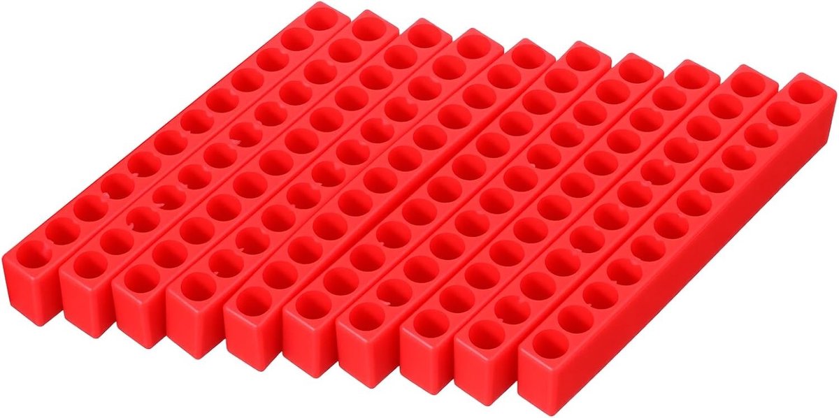 10 Stuks Bit Organizer met 12 Gaten - Plastic Bit Houder voor Schroevendraaiers en Hex Shank Bits met Rubber Strips