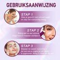 Drie stappen van huidverzorging. Een vrouw wast haar gezicht, brengt een balsem aan en masseert het in. De tekst "GEBRUIKSAANWIJZING" staat bovenaan.