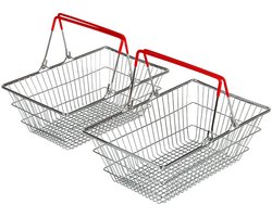 BigJigs metalen speelgoed winkelmandje set - 2 stuks - rollenspel.