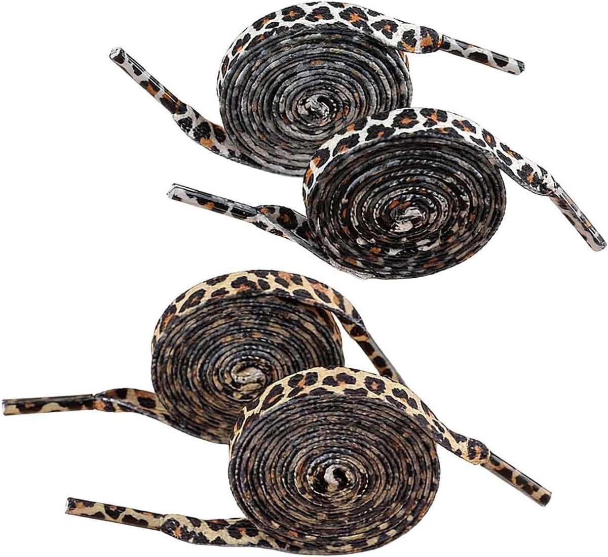 Leopardprint veters voor sportschoenen, hardloopschoenen en casual schoenen - 2 paar trendy veters voor een unieke uitstraling