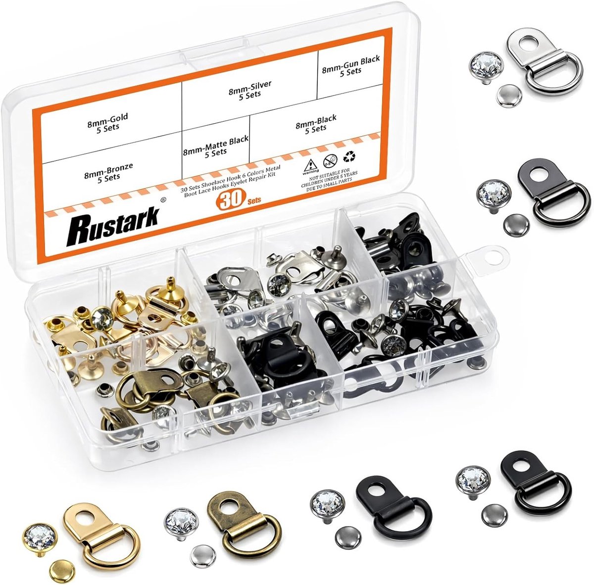 D-ring Eyelets en Buckles voor Leren Bootveters met Rivets - Ideaal voor Schoenreparatie en Creatieve Projecten
