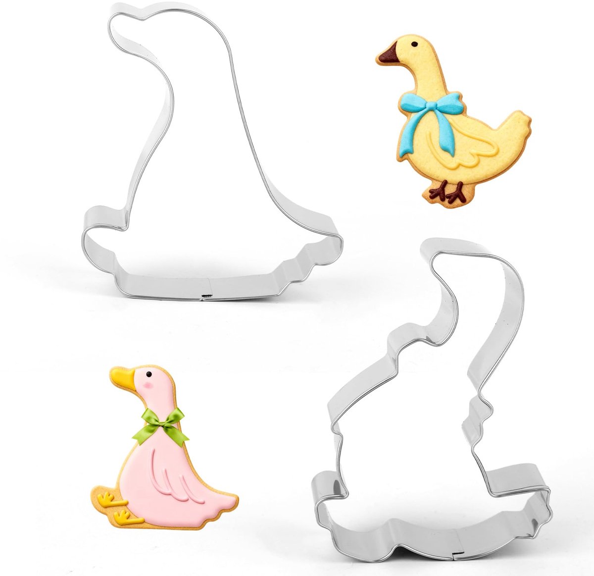 Koekvormpjes Gans 10,21cm - RVS Grappige Gans - Afwasmachinebestendig - Perfect voor Baby Shower Decoraties - ShopVlot