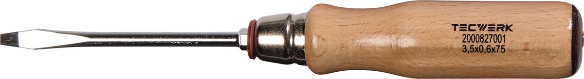 Schroevendraaier Snijkant-B.5,5mm Klingen-L.100mm Houten heft Rondkl.6KT.-aansl.TECWERK