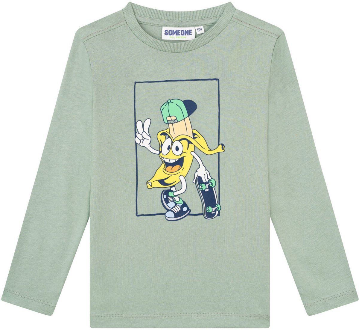 Someone T-shirt LS Jongens Light Khaki banaan - OSKAR - Maat 116