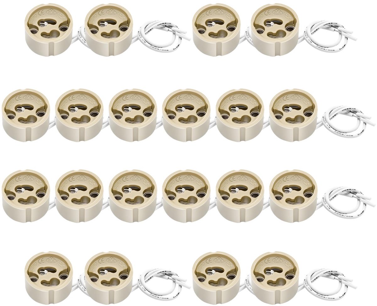 GU10 lamphouder socket adapter - keramiek - 20 stuks - ideaal voor vervanging - ShopVlot