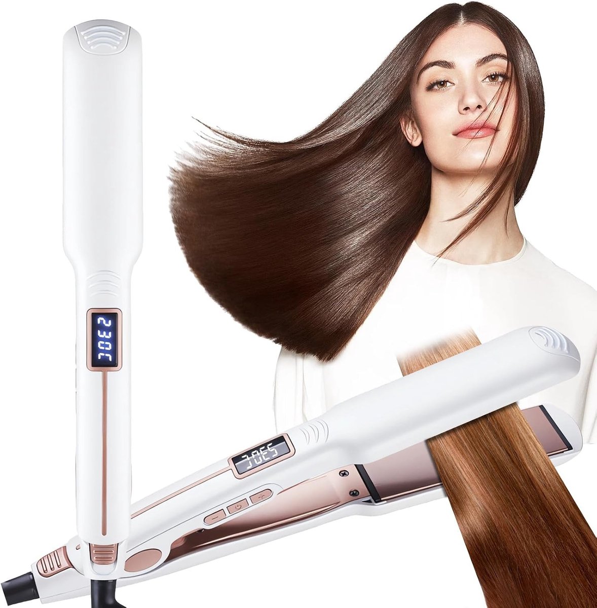 Ionic Stijltang 2-in-1 - Wit - Titanium-Keramische Platen - Voor Steil Haar en Krullen