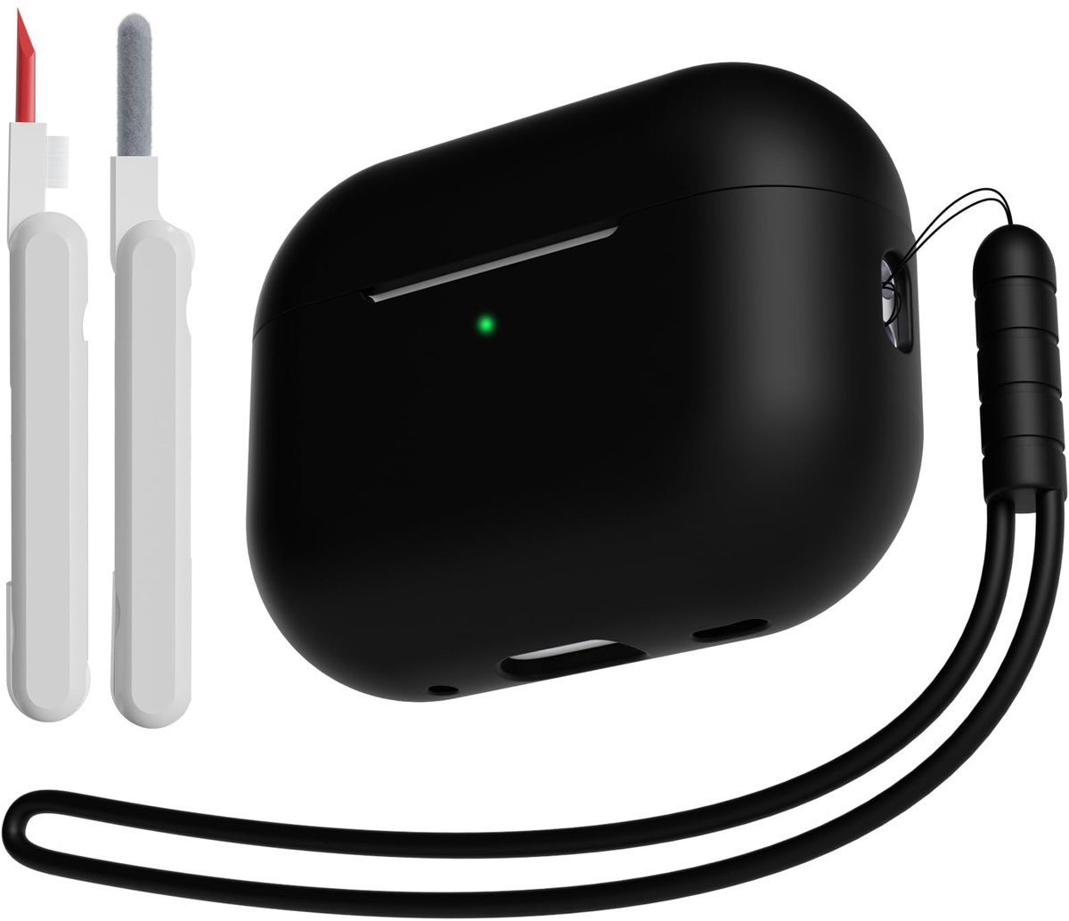 Etui voor AirPods Pro 2 - zacht siliconen - schokbestendig - inclusief reinigingsset en snoer - ShopVlot
