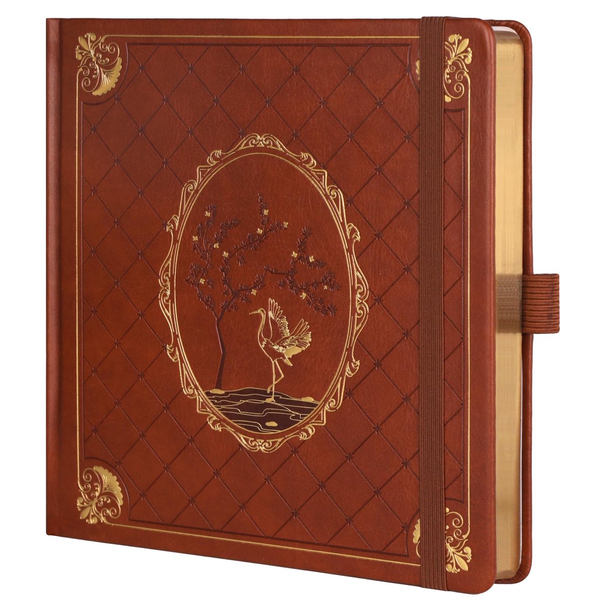 Notitieboek Dot Grid 8x8 - PU-Leren Hardcover - 160 Genummerde Pagina's met Gouden Randen - ShopVlot