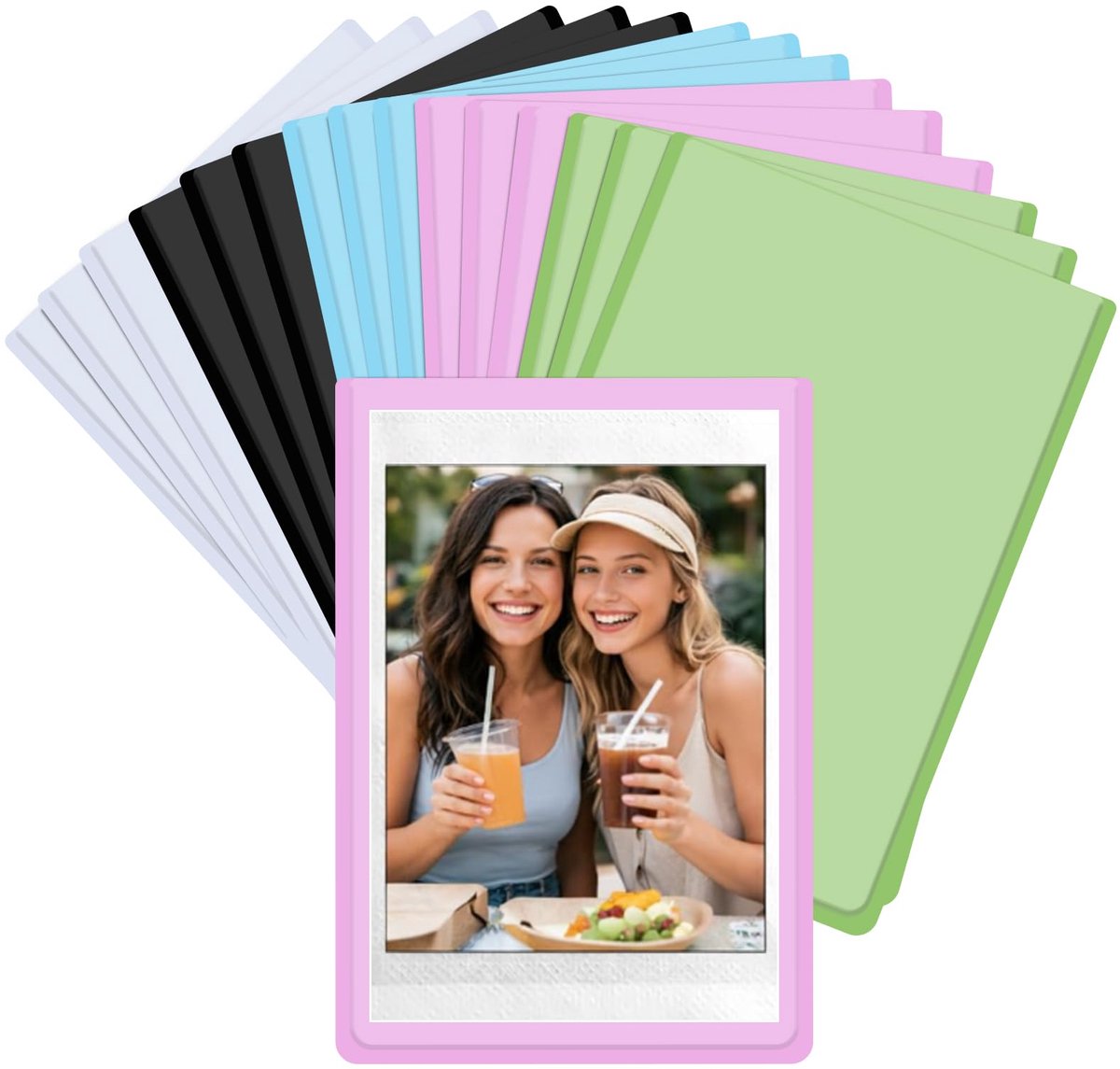 Mini fotolijsten 15 stuks - 9,3 x 6,4 cm - magnetisch - herbruikbaar voor Instax en Polaroid - ShopVlot