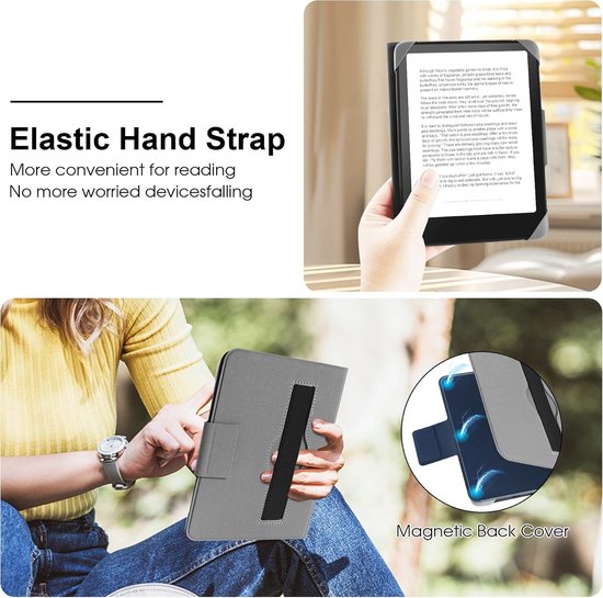 Universele Beschermhoes voor 6.8 Inch E-Readers - Geschikt voor Kindle, Kobo en PocketBook - Elastische Bescherming in Blauw van Universele — afbeelding 4