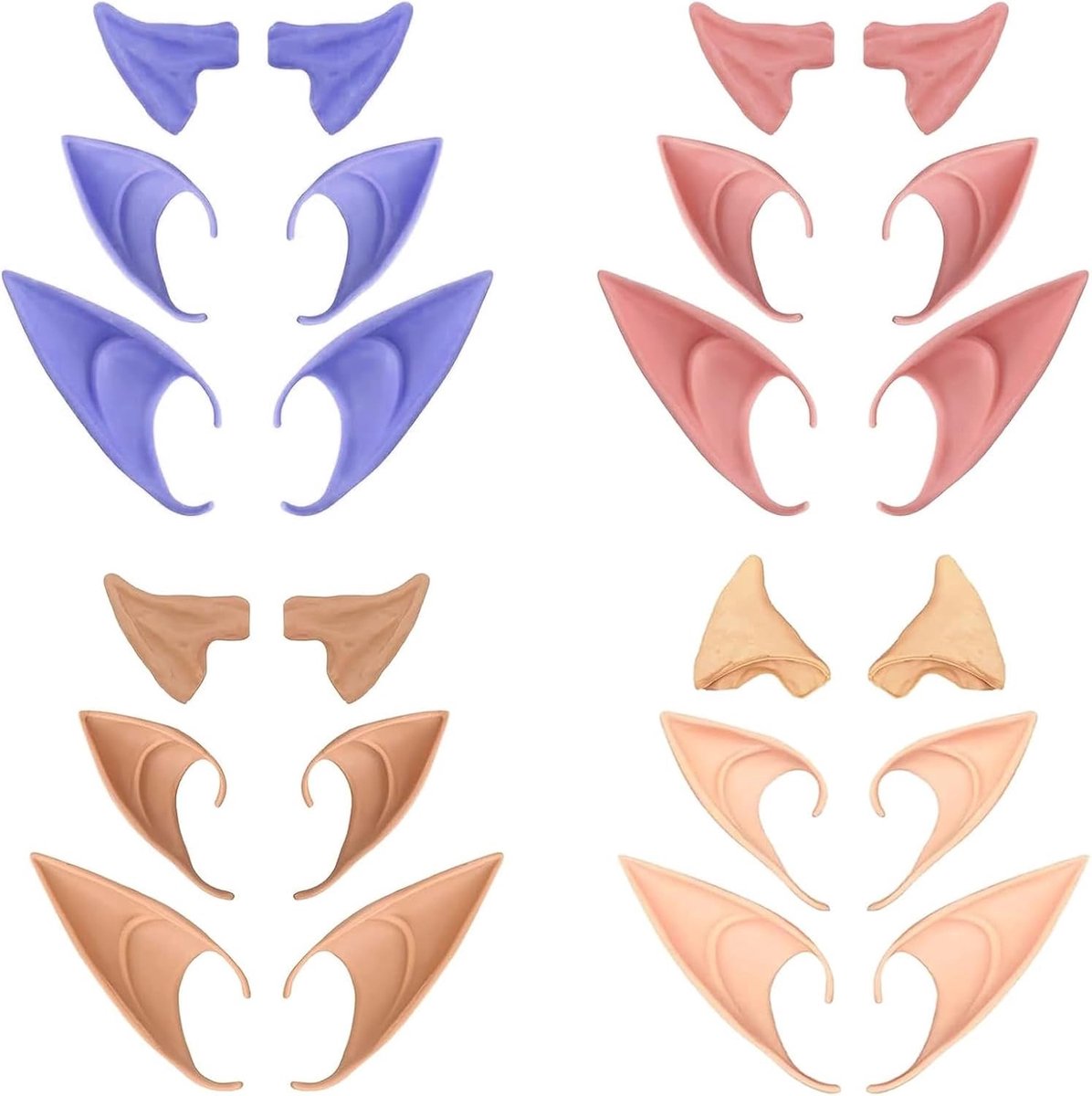 Premium Latex Elf Oren - Zachte Puntige Oren voor Halloween, Cosplay, Kostuum en Feestaccessoires - Perfect voor Anime en Live-uitzendingen