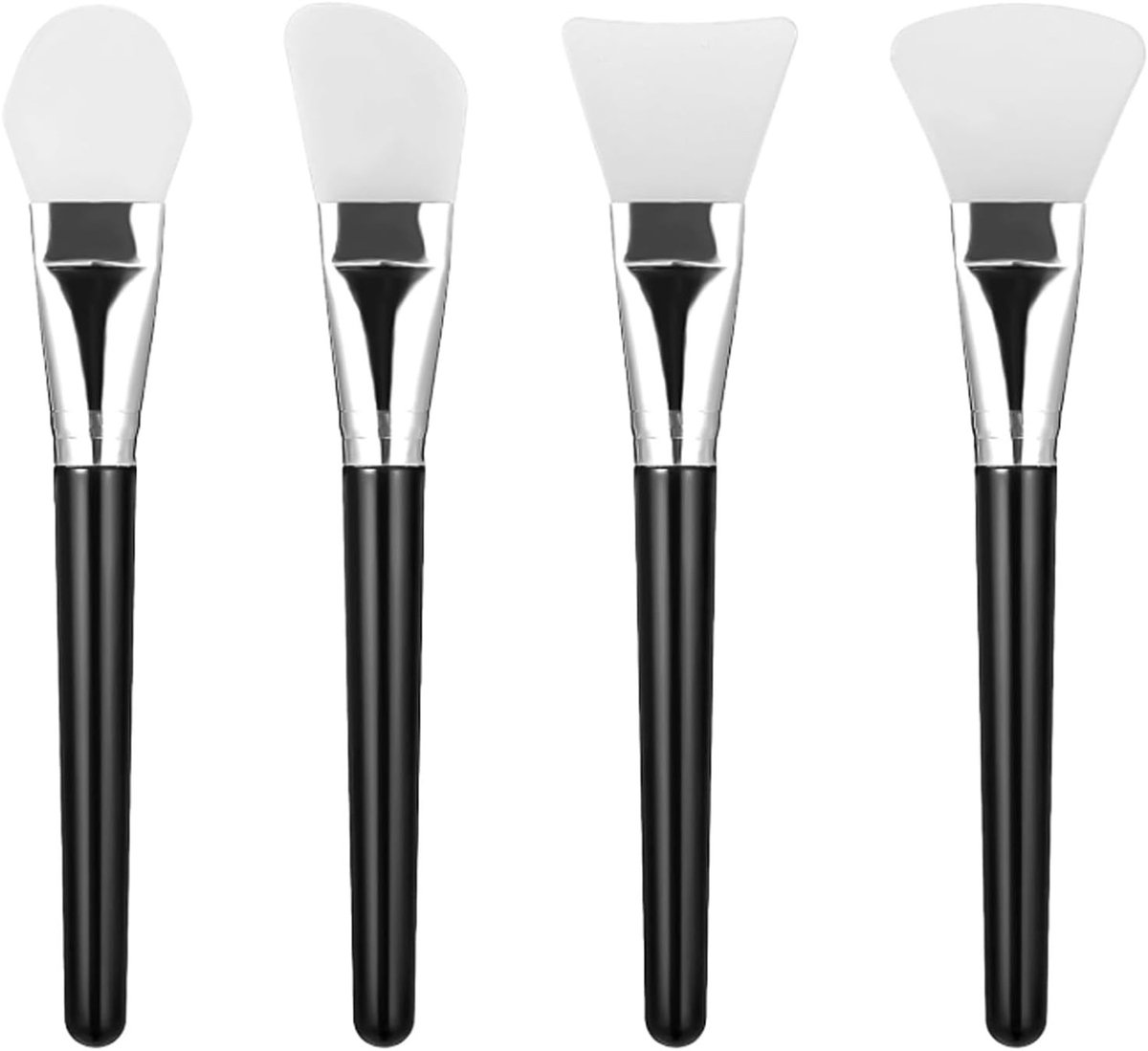 Set van 4 Siliconen Maskerkwasten voor Gezichtsmaskers, Oogmaskers en Serums - Ideaal voor DIY Huidverzorging en Reiniging