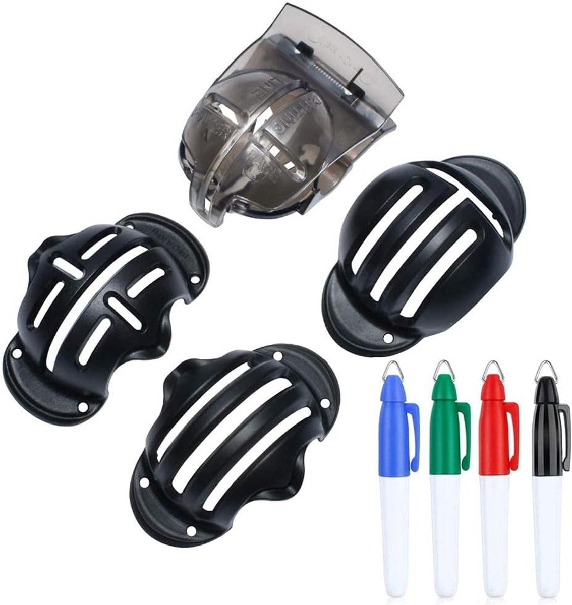 Set van 8 Golfbal Lijnmarkeerders - Golfbal Liner, Putter Alignement Tool en Buiten Golf Marker met 4 Kleuren voor Nauwkeurige Baluitlijning