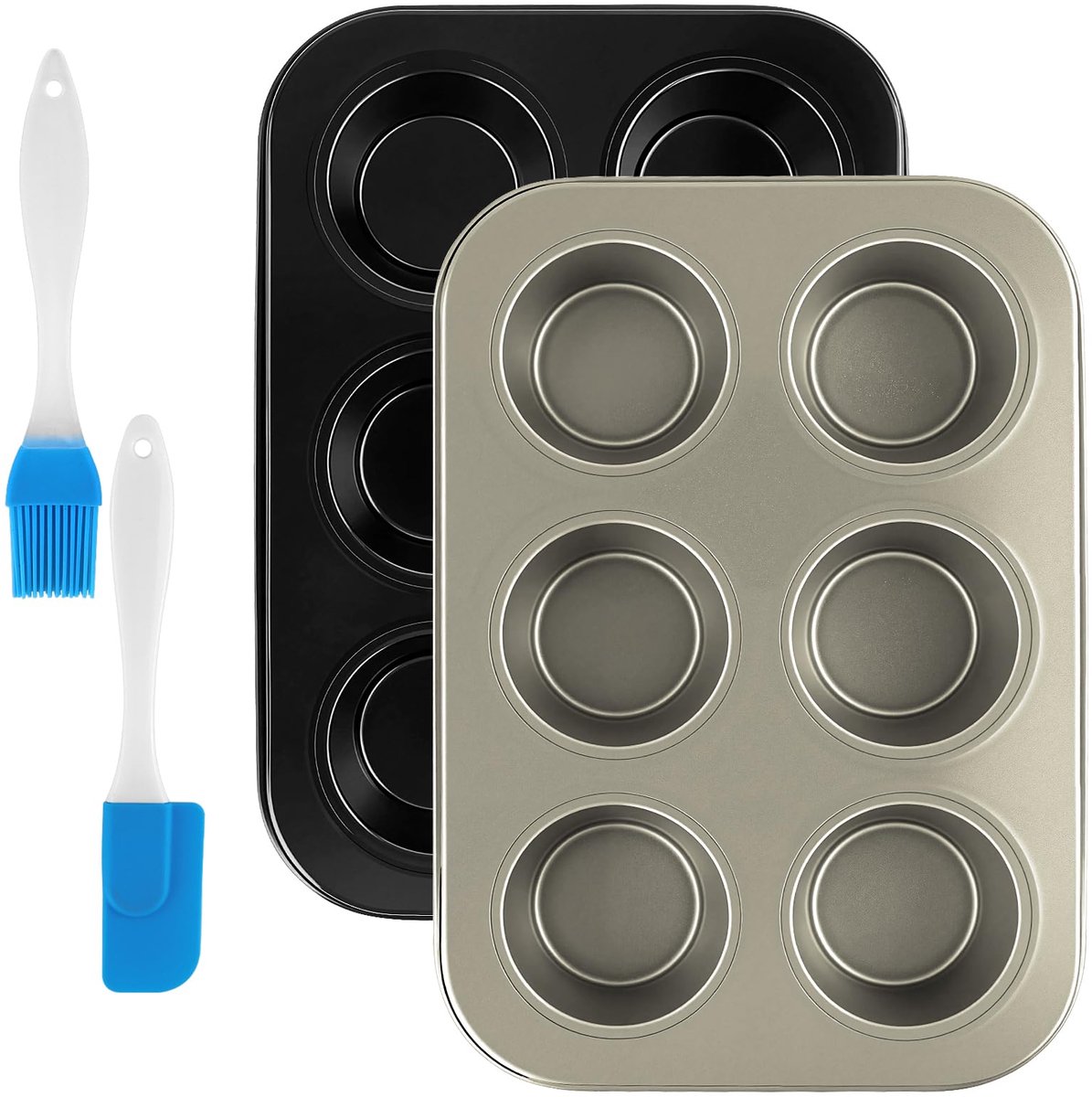 Muffinvorm set van 6 - koolstofstaal - niet giftig en gezond - perfect voor muffins en cupcakes - ShopVlot