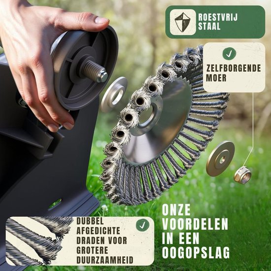 Lìon® Onkruidborstel - Onkruidborstel Electrisch - Onkruidverwijderaars - Onkruidverwijderaar Elektrisch - Zilver - 7cm x 21cm x 13cm van Lion — afbeelding 5