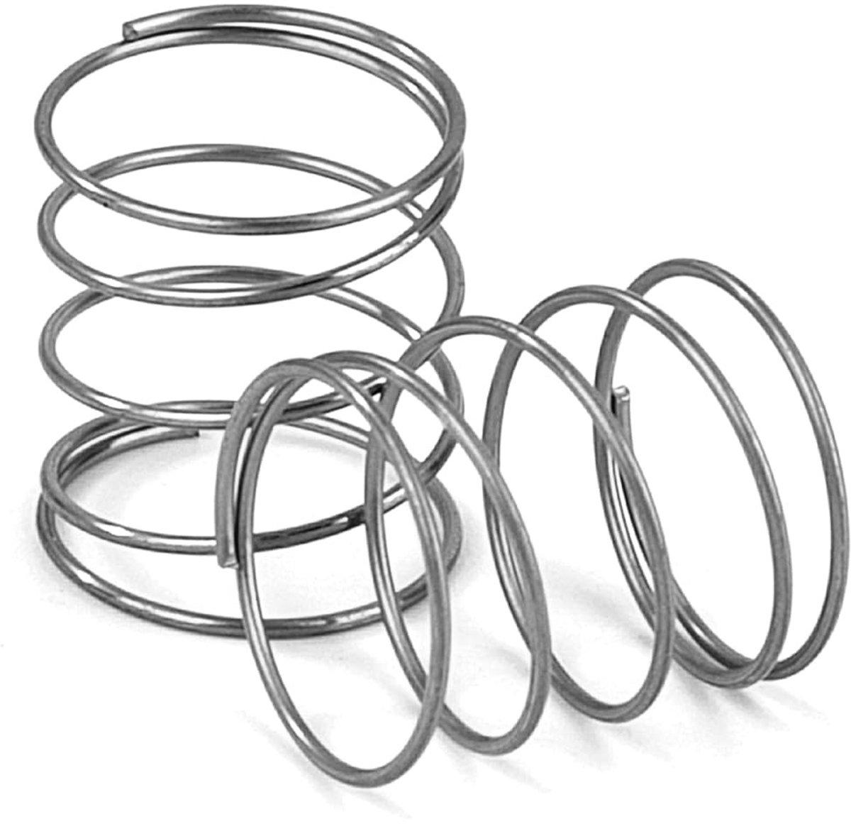 Stalen compressieveren 15 mm met draaddiameter 0.6 mm, buitendiameter 13 mm, veerkracht 0.22 kg, set van 10 stuks voor diverse toepassingen