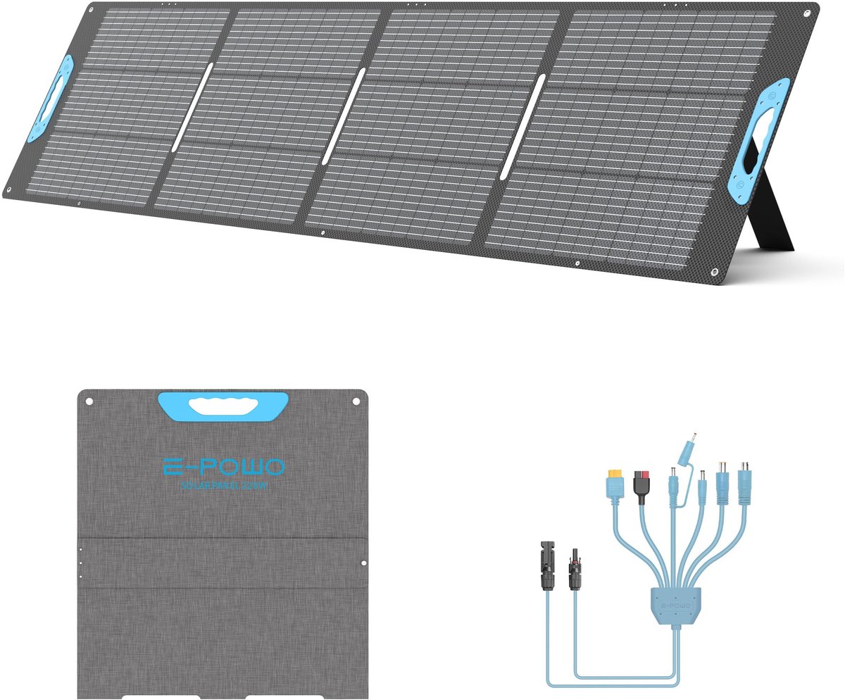 Opvouwbaar zonnepaneel 220 W - 26 V monokristallijn - lichtgewicht en draagbaar - ideaal voor buitengebruik - ShopVlot