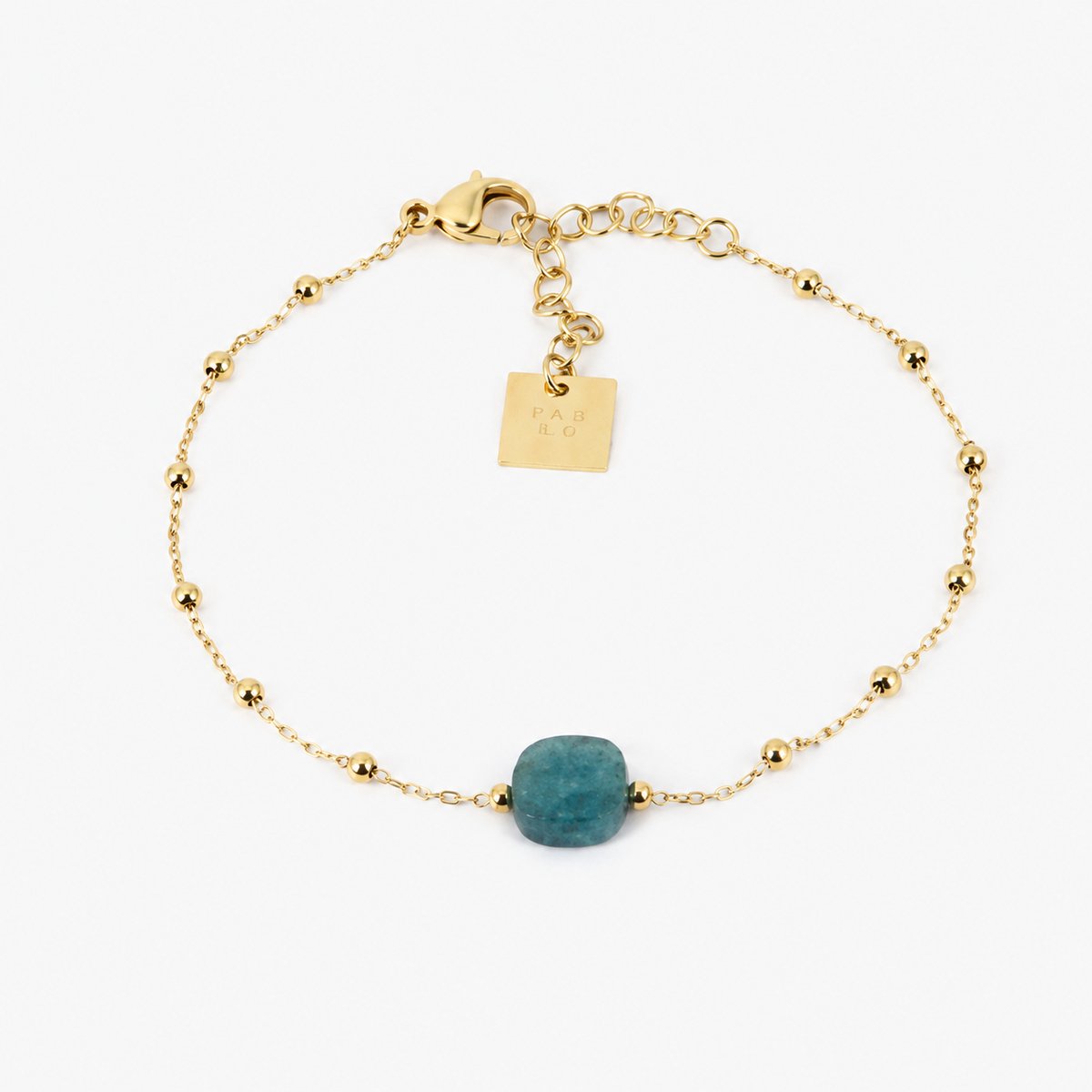 Pablo Armband – Blauw – Natuursteen – 15 + 3 cm – SBS15220-01BLU Zag Bijoux