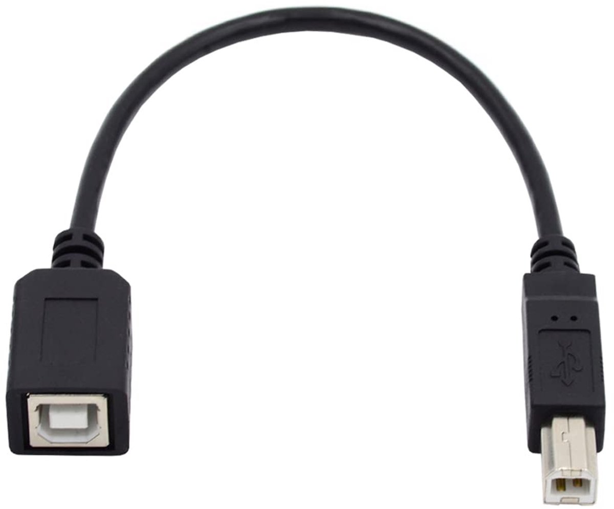 USB 2.0 Verlengkabel 20cm - Mannelijk naar Vrouwelijk - Zwart - Ideaal voor Printer en Scanner - ShopVlot