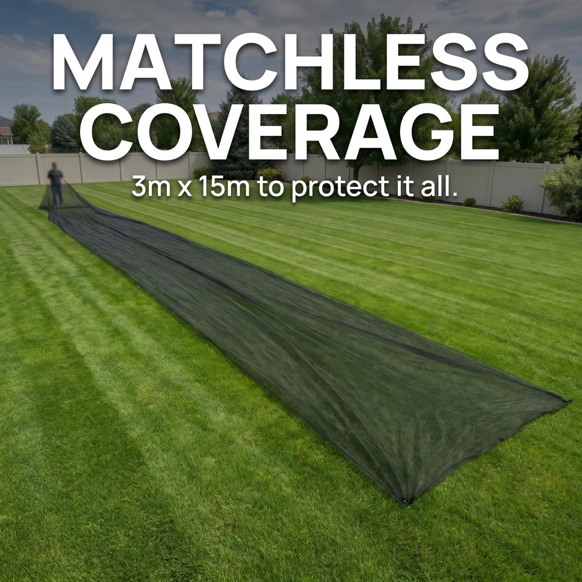 Klamboe voor buiten 15 x 3 m - polyester net - bescherming tegen insecten - ideaal voor groenten en fruit - ShopVlot