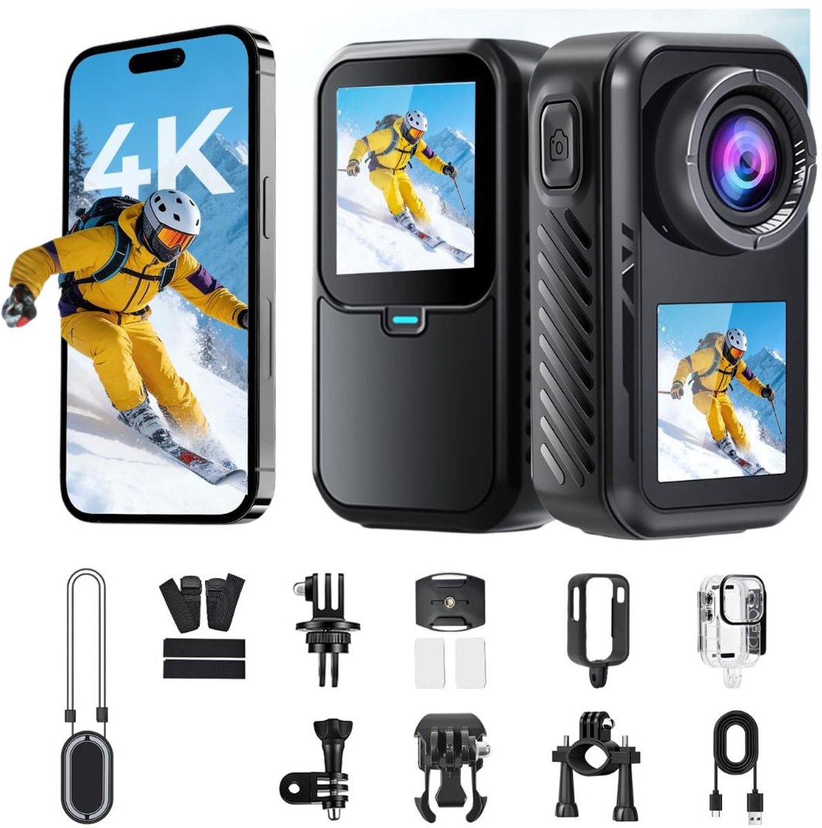 CRLYN® Actie Camera - Onderwater Camera - Avontuur Vastleggen -Zwart
