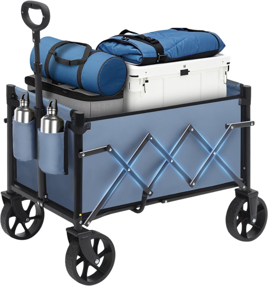 Verte Bolderkar - Opvouwbare Handkar - Klein - 70 L - 80 Kg - Opvouwbare Handkar Met Rem - Opvouwbare Boodschappenkar - Kampeertrolley Met In Hoogte Verstelbare Handgreep - Lichtgewicht - Ruimtebesparend En Stabiel