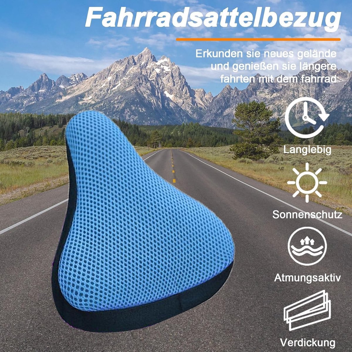 Ademende en Gevoerde Fiets Zadeltassen - 2 Stuks Universele Bescherming voor Fietszadels - Ideaal voor Racefietsen en Stadsfietsen in Lichtblauw