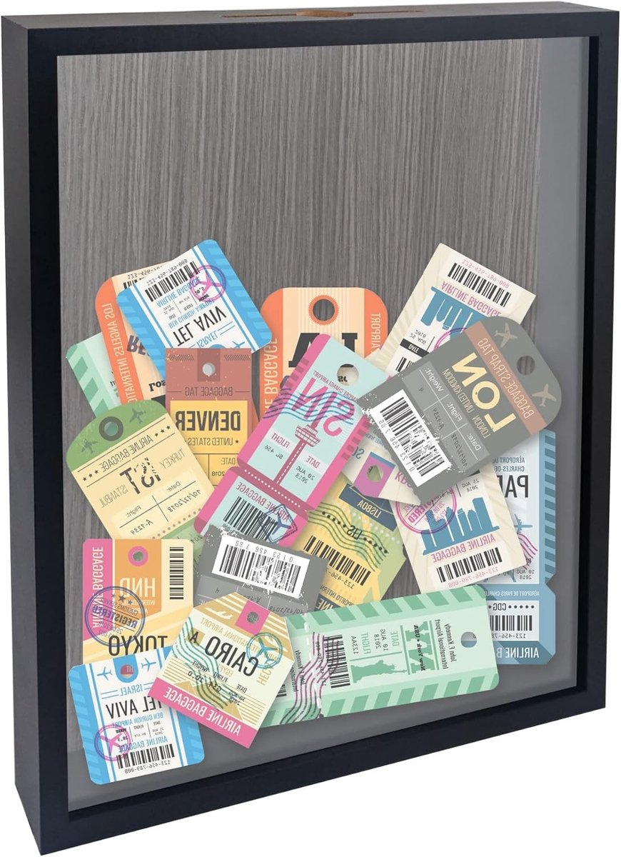 Reis Shadow Box Zwart 11x14 Top Loading Displaycase voor Ticketstubs, Herinneringen en Verzamelobjecten