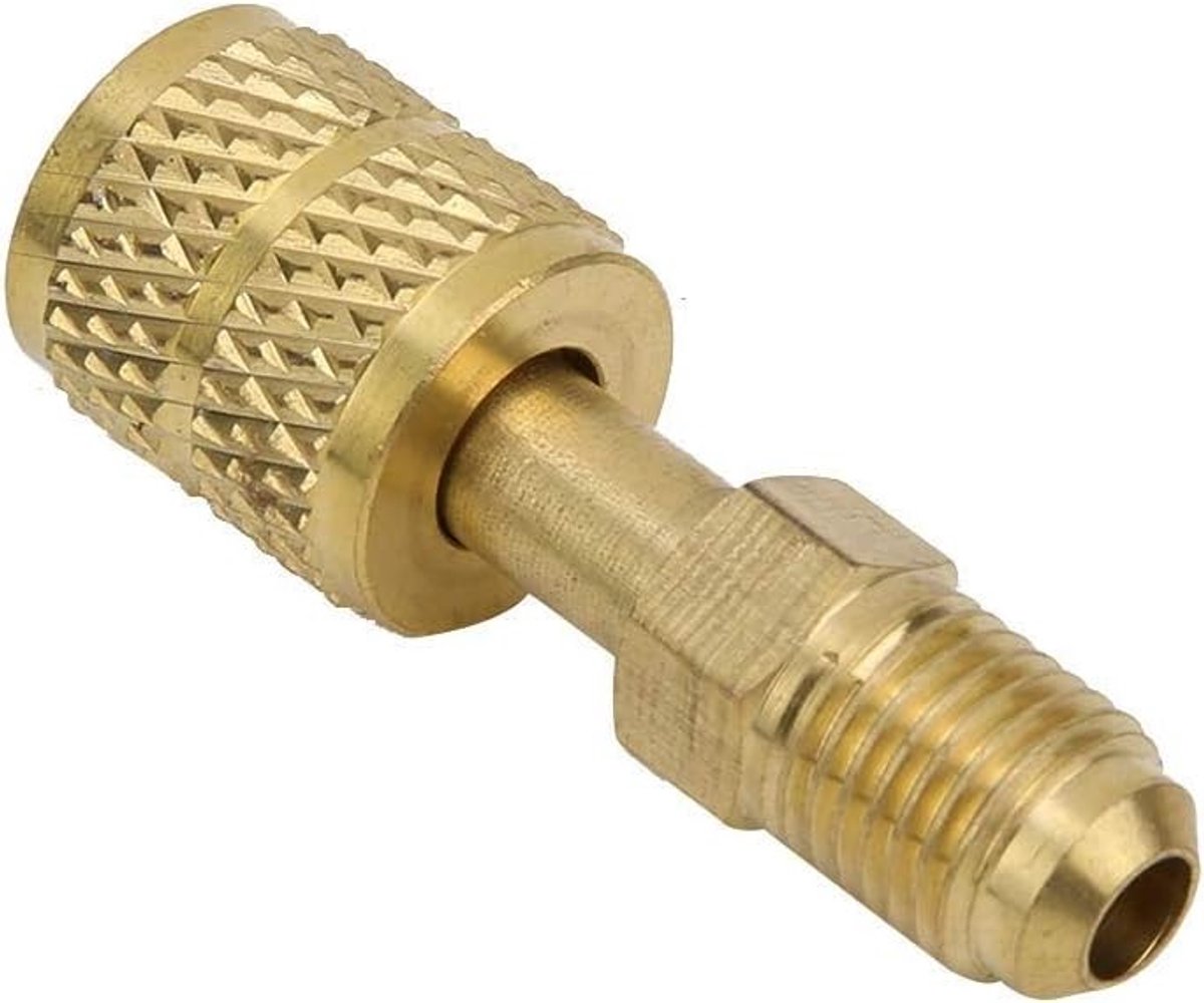 Brass adapter voor 1/4 inch plug naar 5/16 inch socket met ventielkern en oplaadhose voor pomp