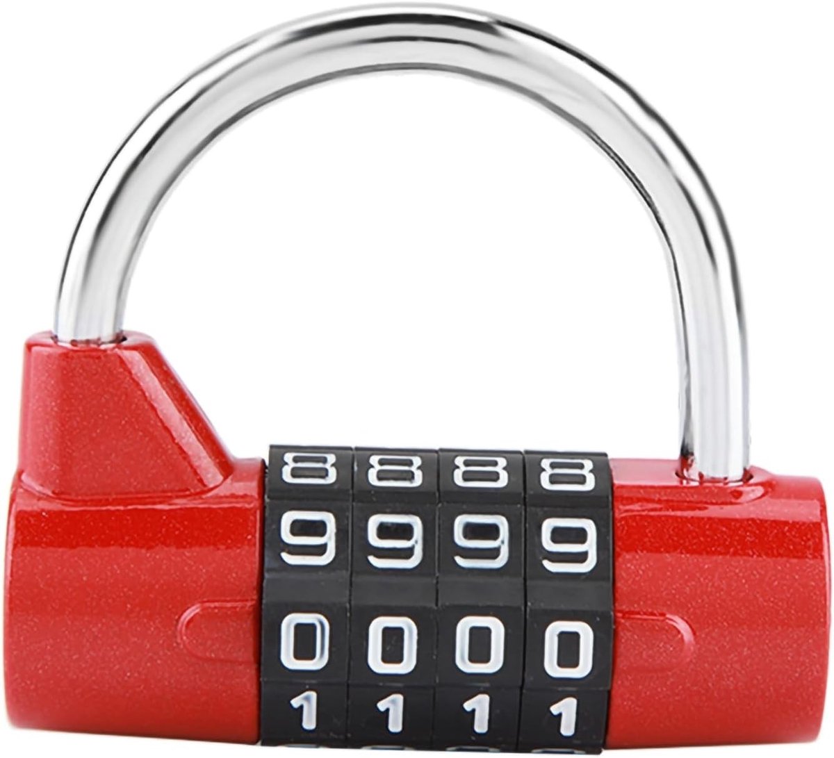 Veiligheidsslot met 4-cijferige code voor reisbagage, sportlockers en beveiliging - Roestvrijstalen combinatiehangslot