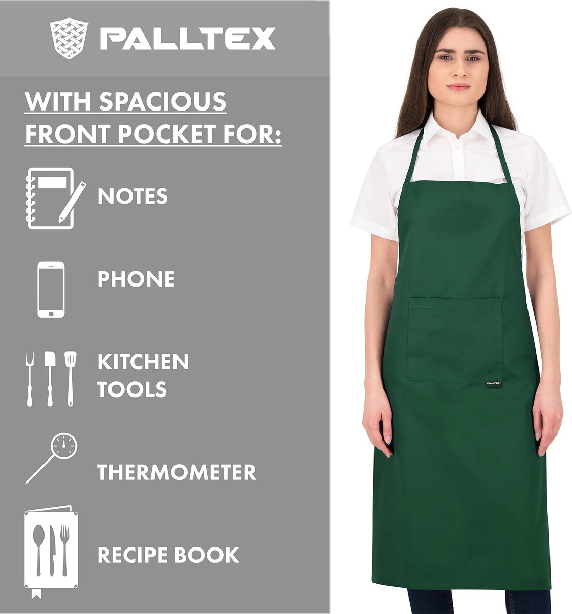 Kookschort voor mannen en vrouwen - Gras groen - One size - Perfect voor koken en knutselen - ShopVlot