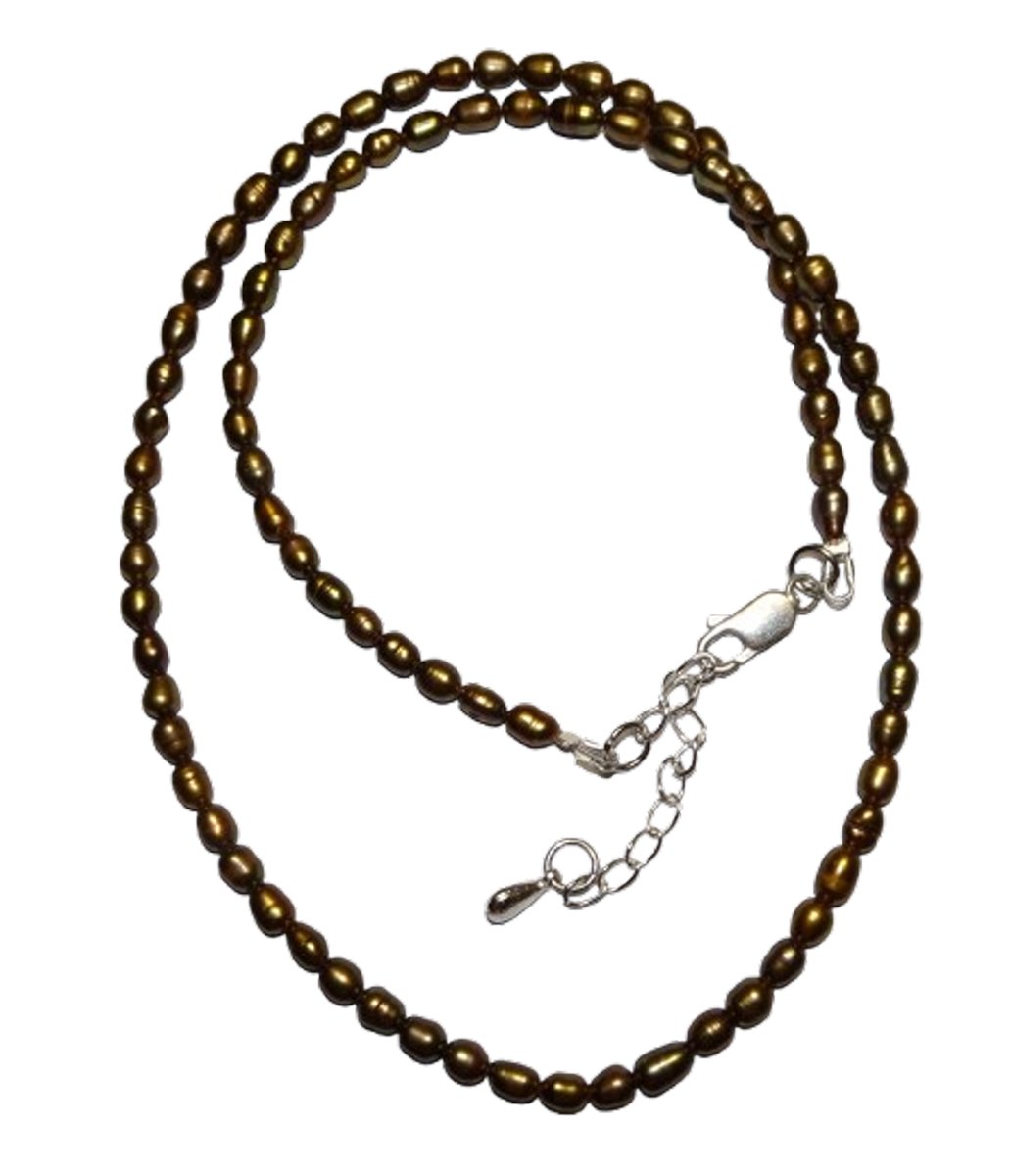 Zoetwater Parel Collier Brons