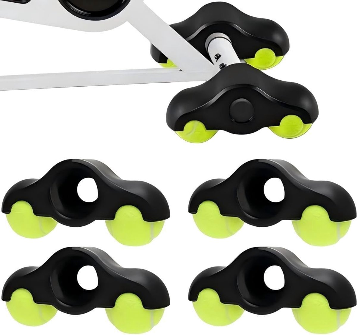 Rocker Plate Voeten met Tennisballen voor Stille Indoor Cycling, Geschikt voor Zwift en Fietstrainers, Verbeter jouw Fietsbeleving met Geluidsreductie en Stabiliteit