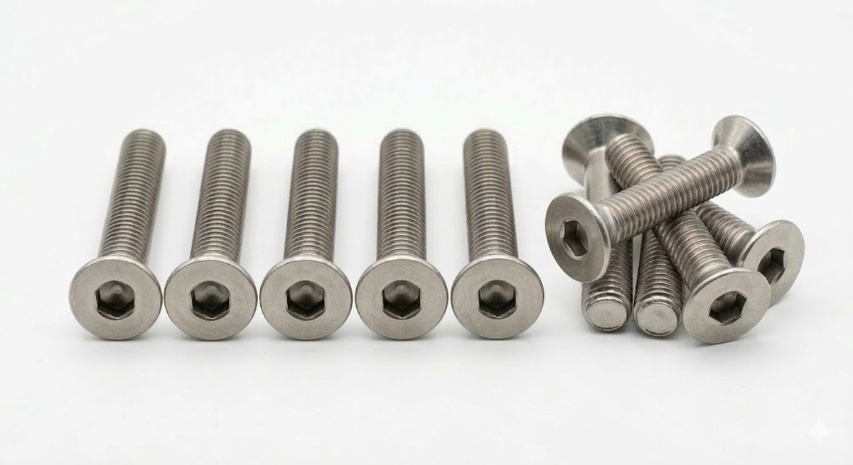 Binnen zeskant bout RVS -A4 PK IB-5 DIN7991 M8 x 60 - 10 stuks