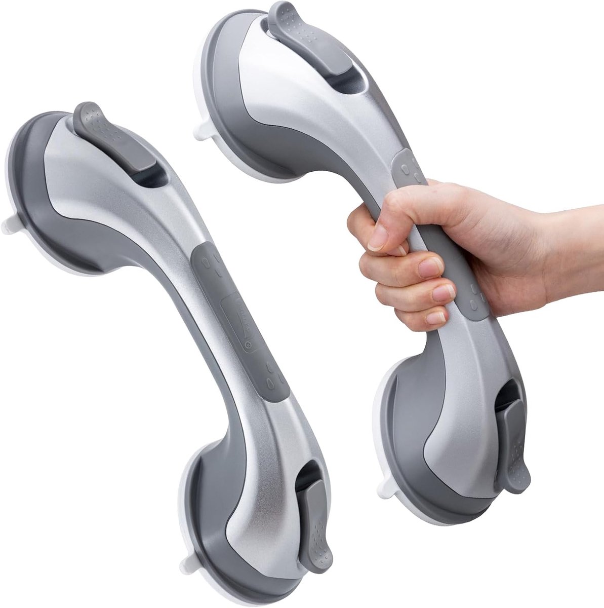 Zuigsteunbeugel zonder boren - 31cm - zilver - 110kg draagkracht voor ouderen - ShopVlot