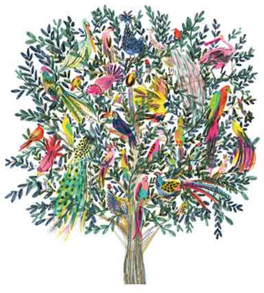 Luxe Wenskaart Artige Kunst a la Carte - Wenskaarten - Kunstkaart - Serie Tracks Art - Paradise Tree - Feddag Mouni Farah - Artige - Kaart - 1 Stuks - In Folie - Gratis Verzonden - Hoge Afnamekortingen - 12x17cm