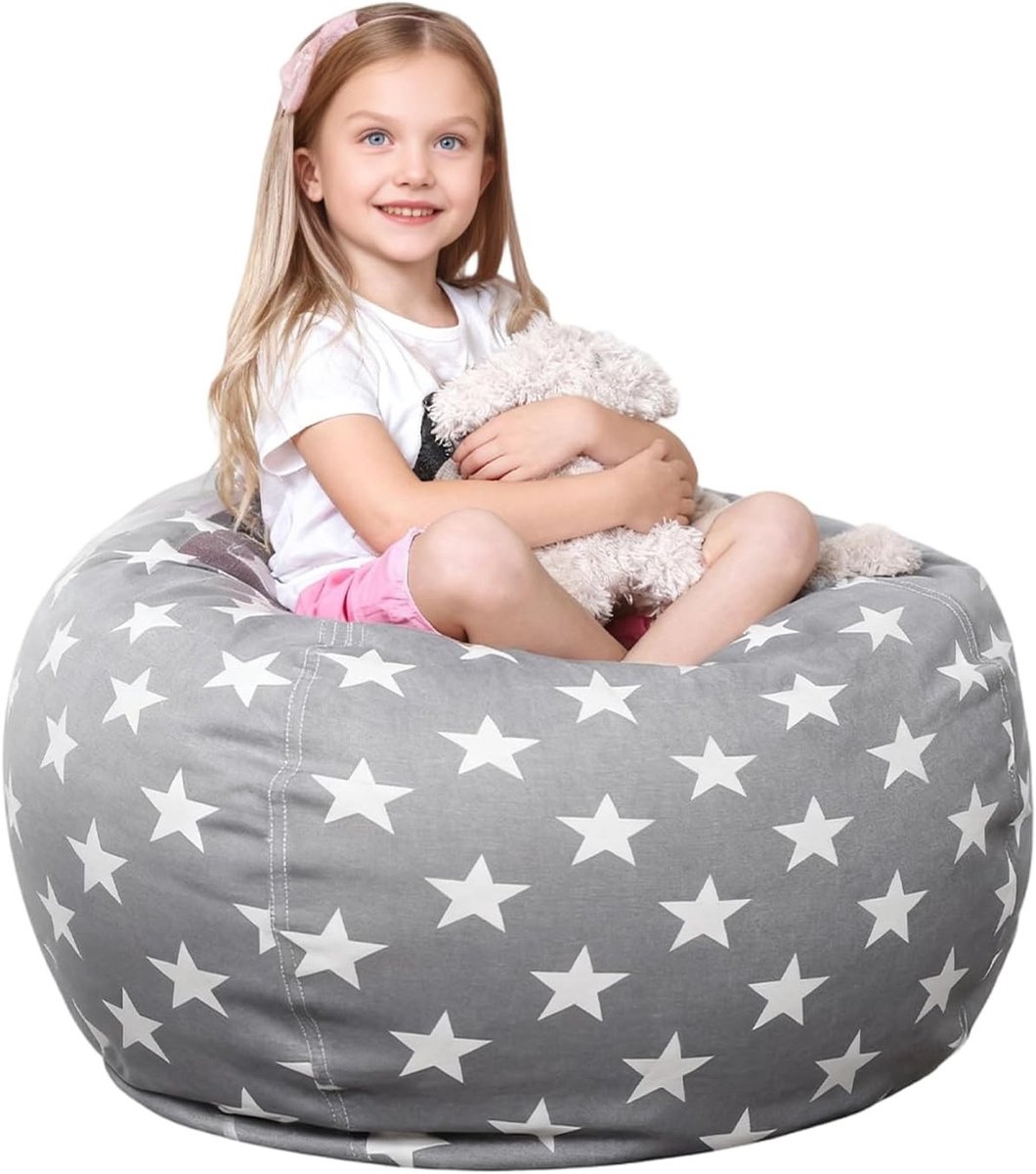 Opbergzak voor Speelgoed en Knuffels, Zitzak voor Kinderen, Ruimtebesparende Oplossing voor Speelgoed en Kleding, 61cm