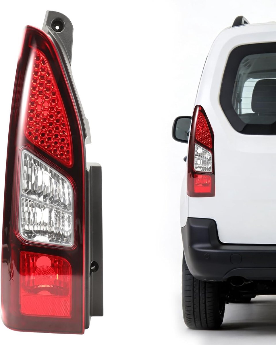Achterlicht links voor Citroën Berlingo en Partner Tepee 2012-2019, bestuurderszijde, zonder lamphouders, vervangend onderdeel