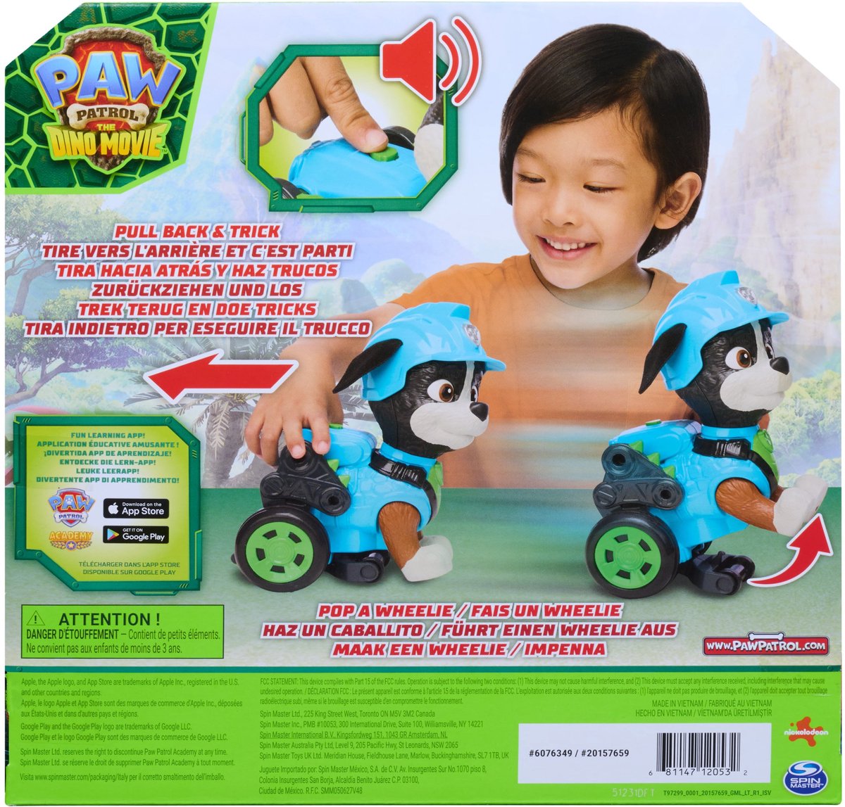PAW Patrol - De Dino Film - Rippin Rescue Rex, terugtrek-actiefiguur van 20,3 cm met geluid en geactiveerde stunts — cadeau in Spellen & Speelgoed - foto 8