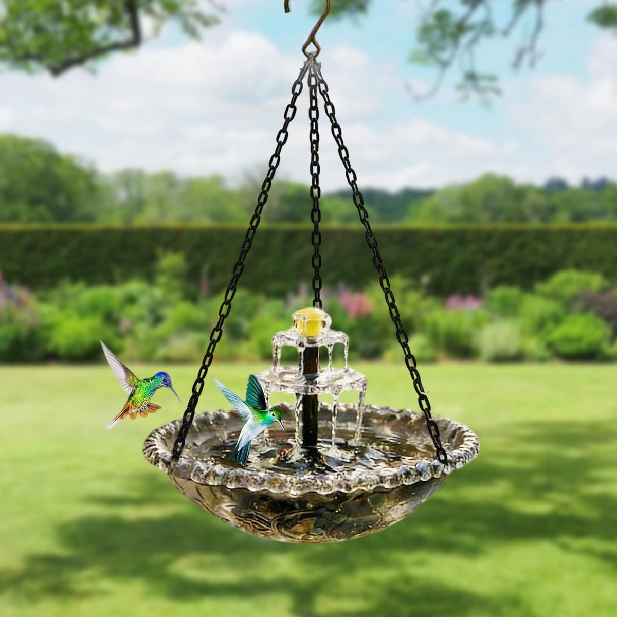 Vogelbad Fontein - Zonne-energie Opknoping - Cascade Ontwerp - Perfect voor tuin decor - ShopVlot