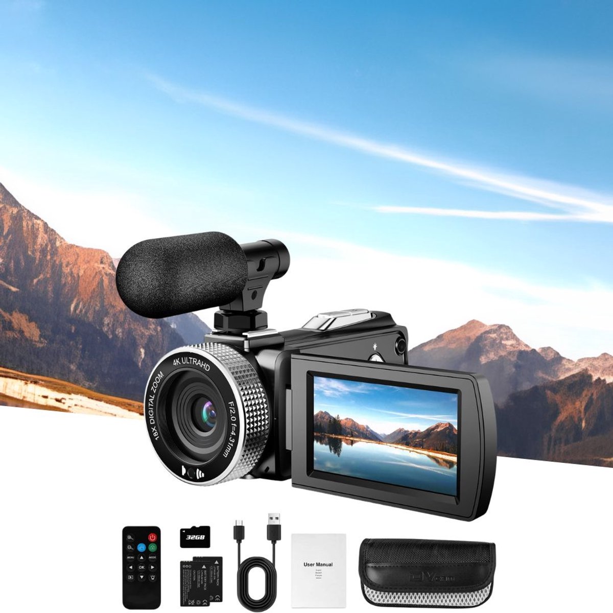 CRLYN® Vlog Camera voor Beginners - Videocamera voor Kinderen - Handycam