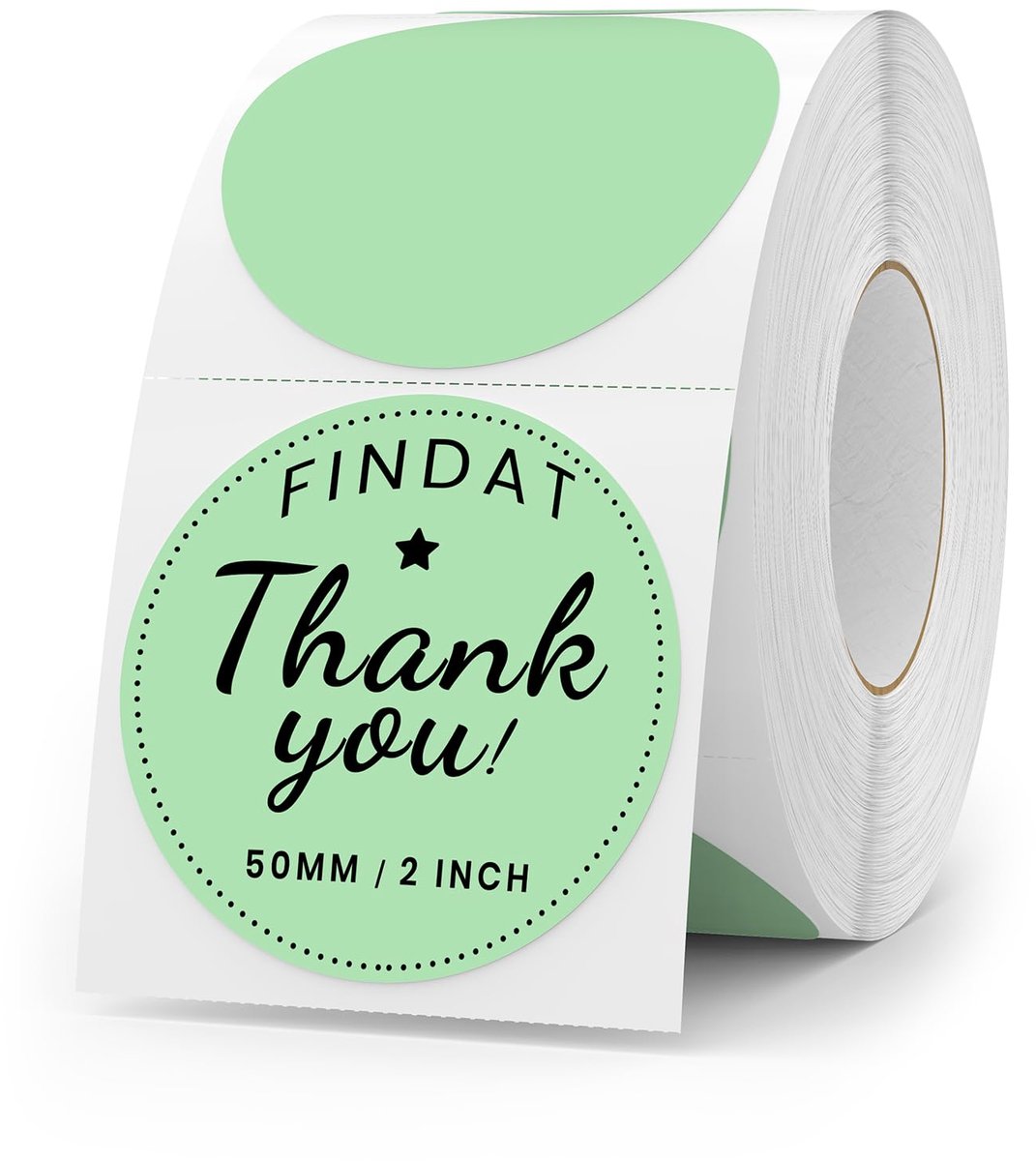 Zelfklevend etiket 50 mm - Groen thermisch rond - 500 stuks - Perfect voor logo's en QR-codes - ShopVlot