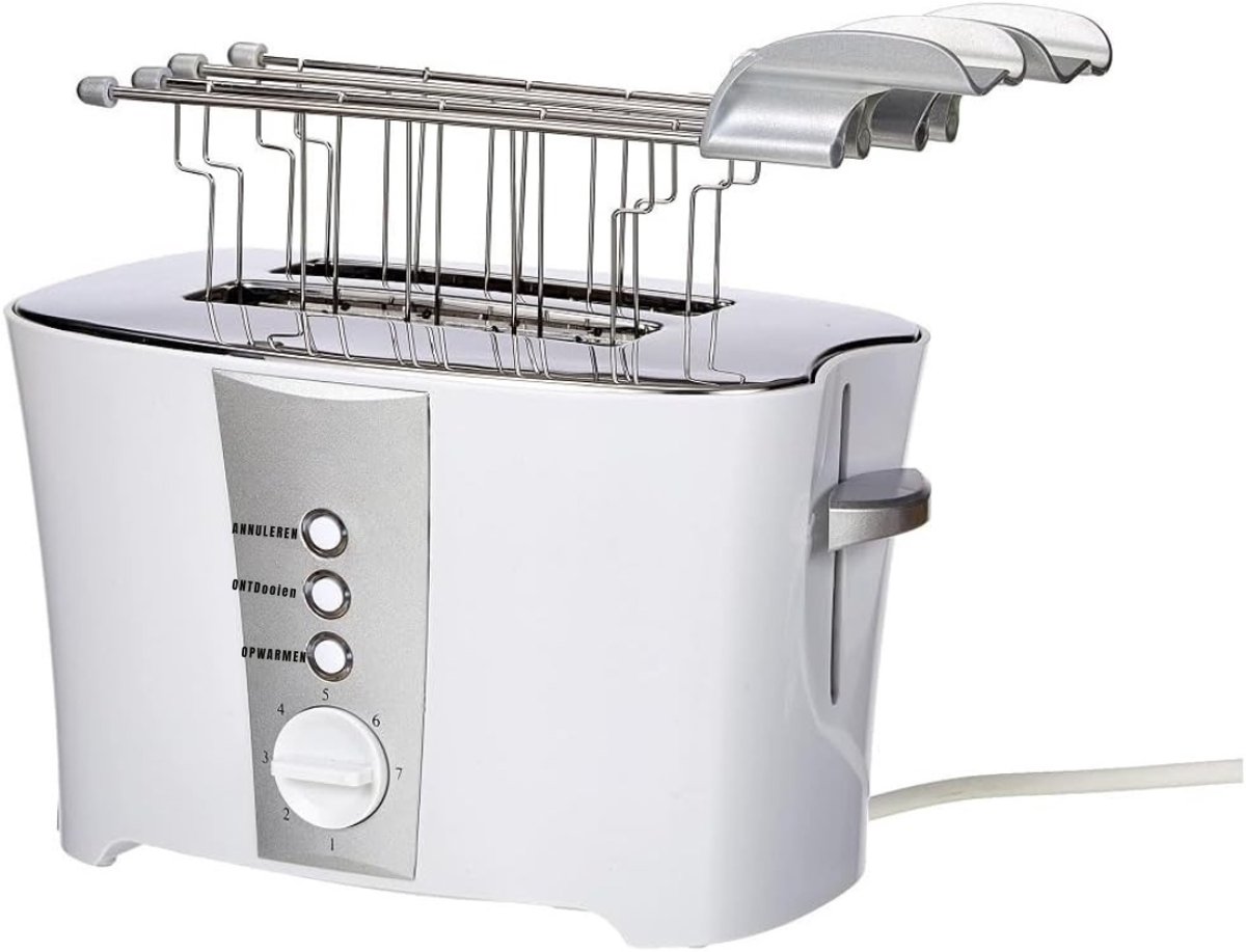 QUOVO® Broodrooster met Tostiklemmen - Tosti Apparaat 600 Watt – Toaster 240 Volt - Wit