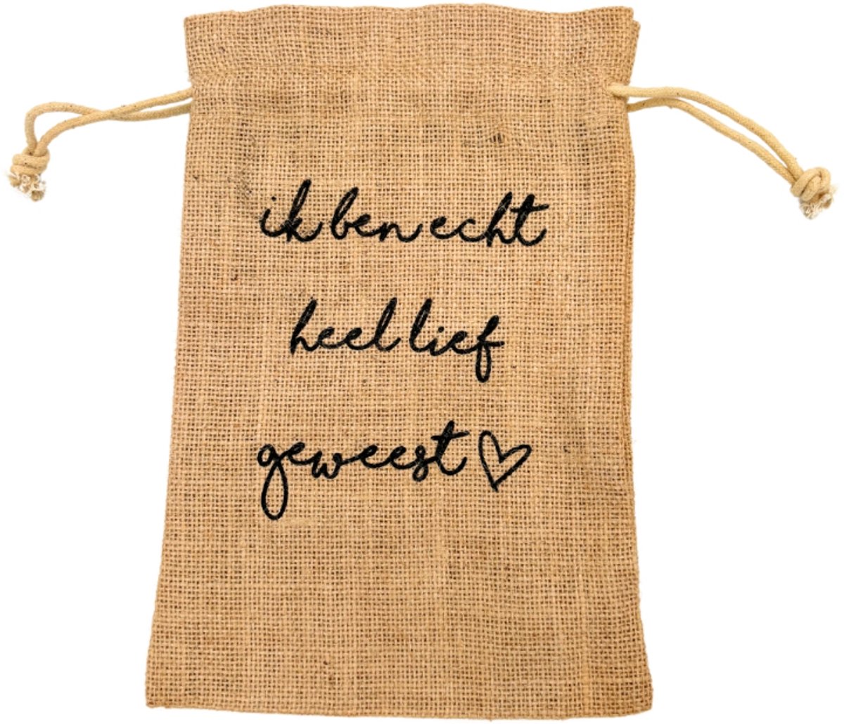 Jute zakje - Zakeje met tekst : Je bent heel lief geweest - Uitdeel zakje - Cadeau zakje - Sinterklaas zakje set van 6 zakjes - XLX®
