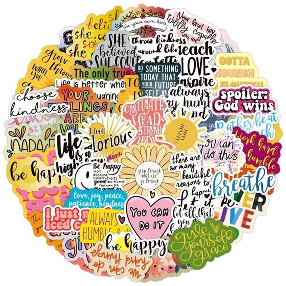 100 Quote Stickers – Positieve Teksten & Motivatie