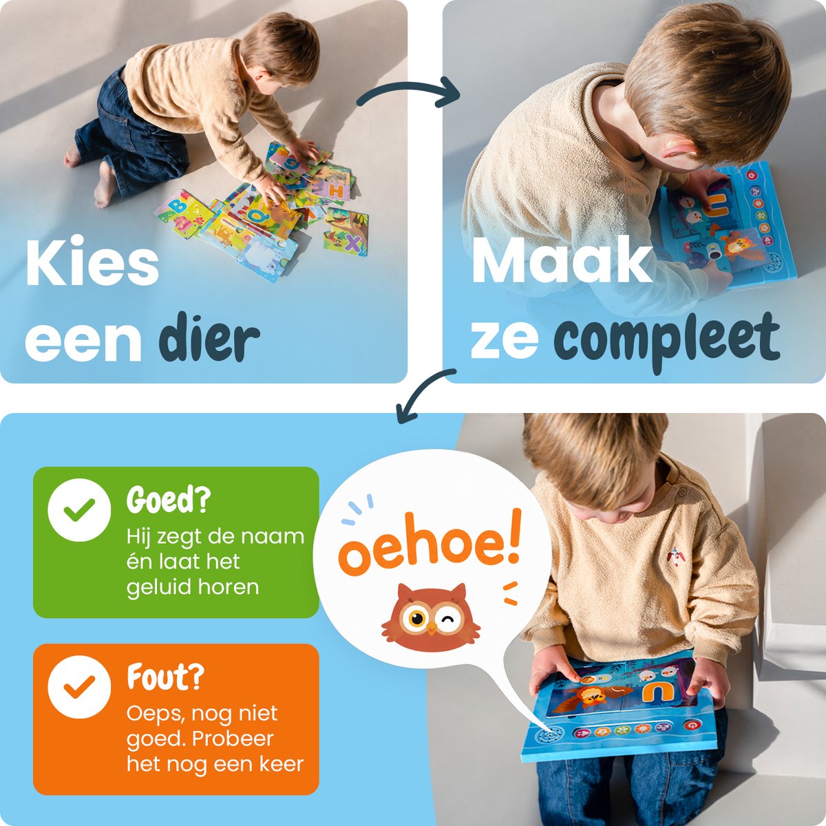 Beebie Babbels Taalbuddy Puzzel Bundel | Taalbuddy Blauw + Taalbuddy Puzzelvariant | Woordjes Leren & Interactieve Alfabet Puzzel | Pratende Flitskaarten | Nederlands Leren | Educatief Montessori Speelgoed | Taalontwikkeling — afbeelding 11