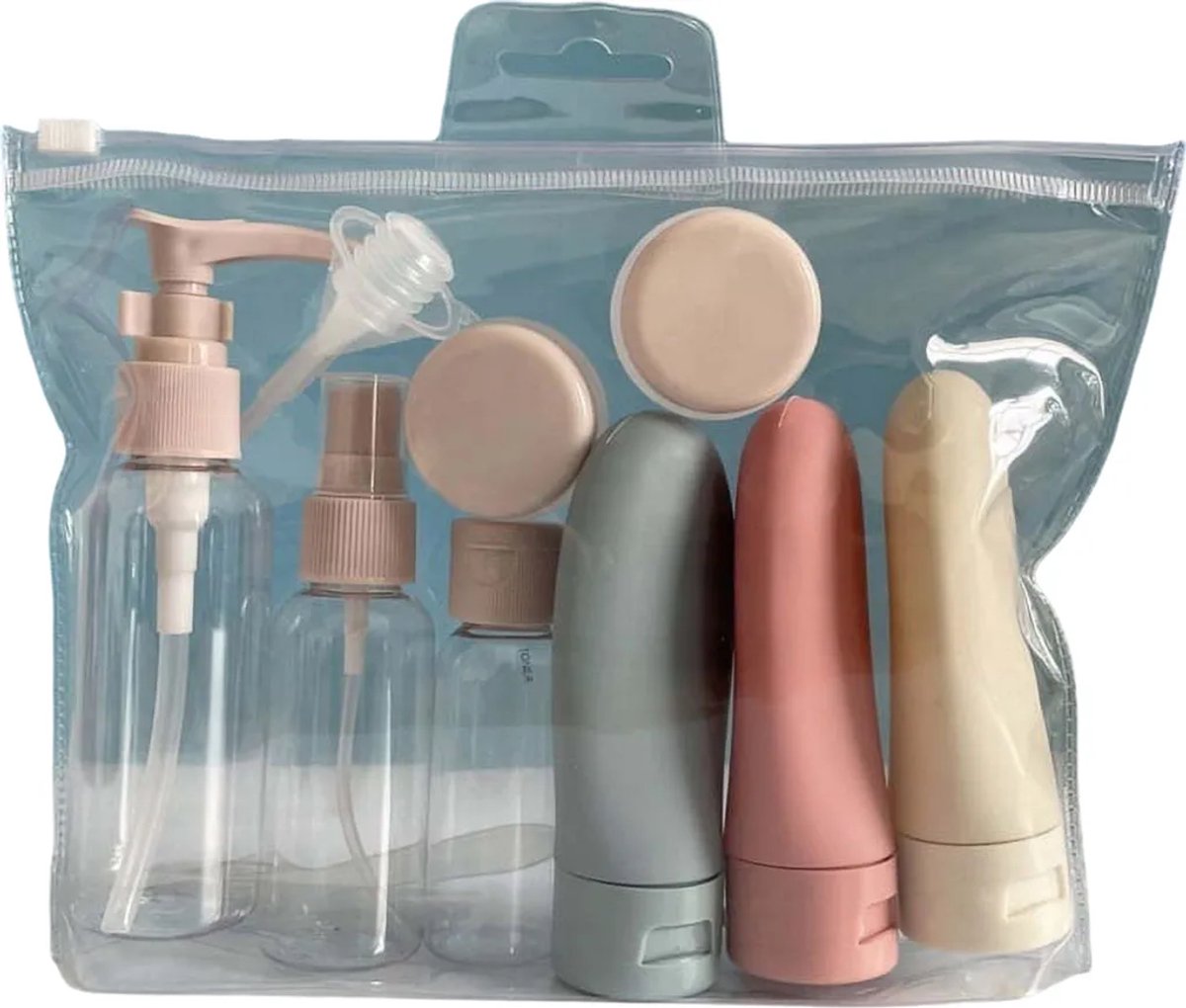 Deze 11-delige reisset Geschikt voor toiletartikelen voldoet aan de TSA-veiligheidsnormen Geschikt voor reizen, heeft een lekvrij ontwerp en is Geschikt voor reisproducten zoals shampoo, conditioner, lotion en douchegel.